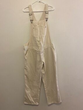 Old Navy Materntiy Cream Denim Overalls with Bib Pocket